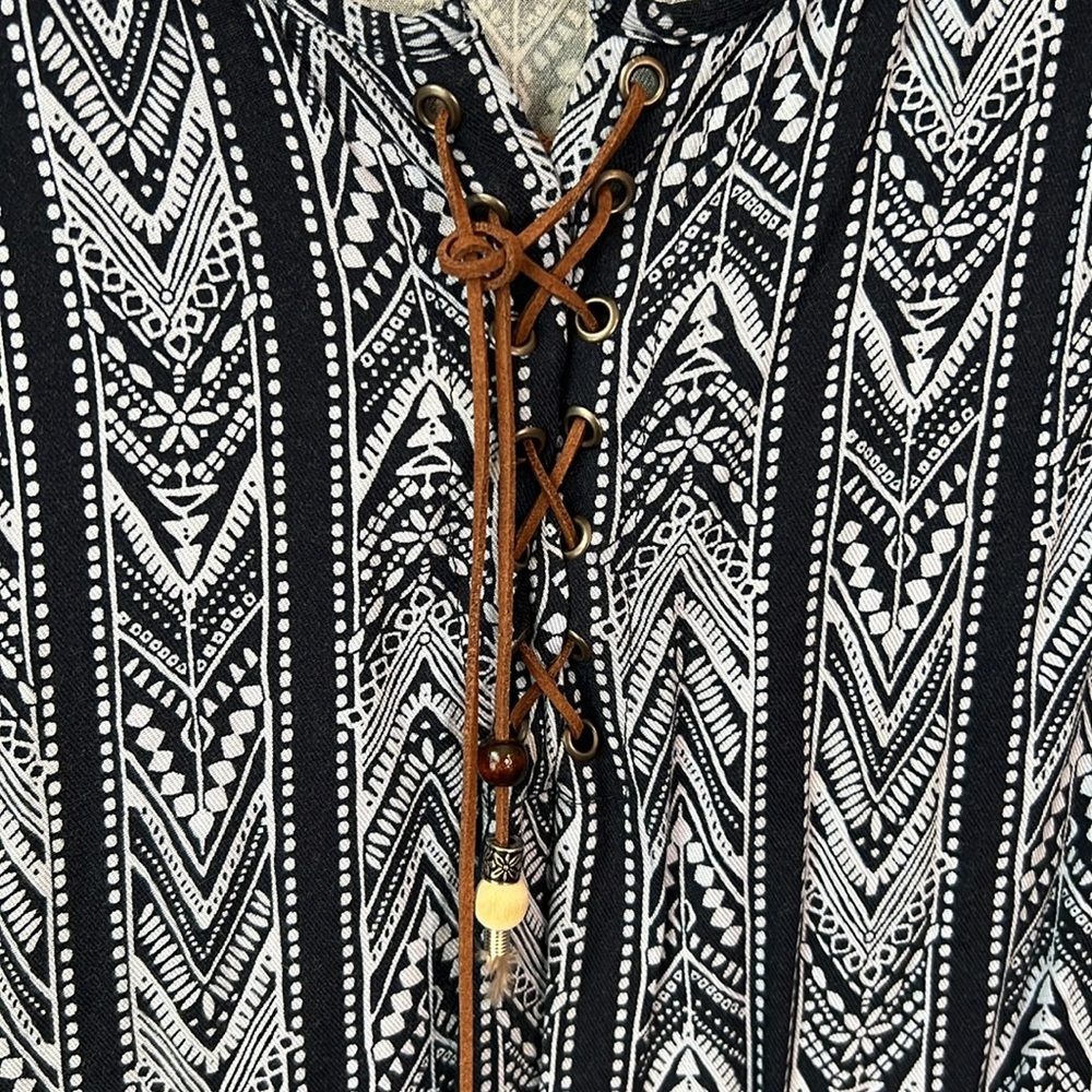 Ariat Nova Western Cowgirl Hobo Blue Short Sleeve Dress Size M - Picture 3 of 9